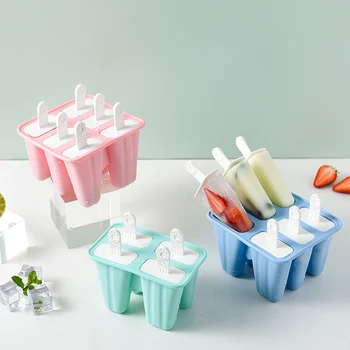 4-Cell Silicone DIY Popsicle Molds Reusable Ice Lolly Maker Ice Cream Making Tool for Home Office (Blue/Pink/Green)
4-Cell Silicone DIY Popsicle Molds Reusable Ice Lolly Maker Ice Cream Making Tool for Home Office (Blue/Pink/Green)