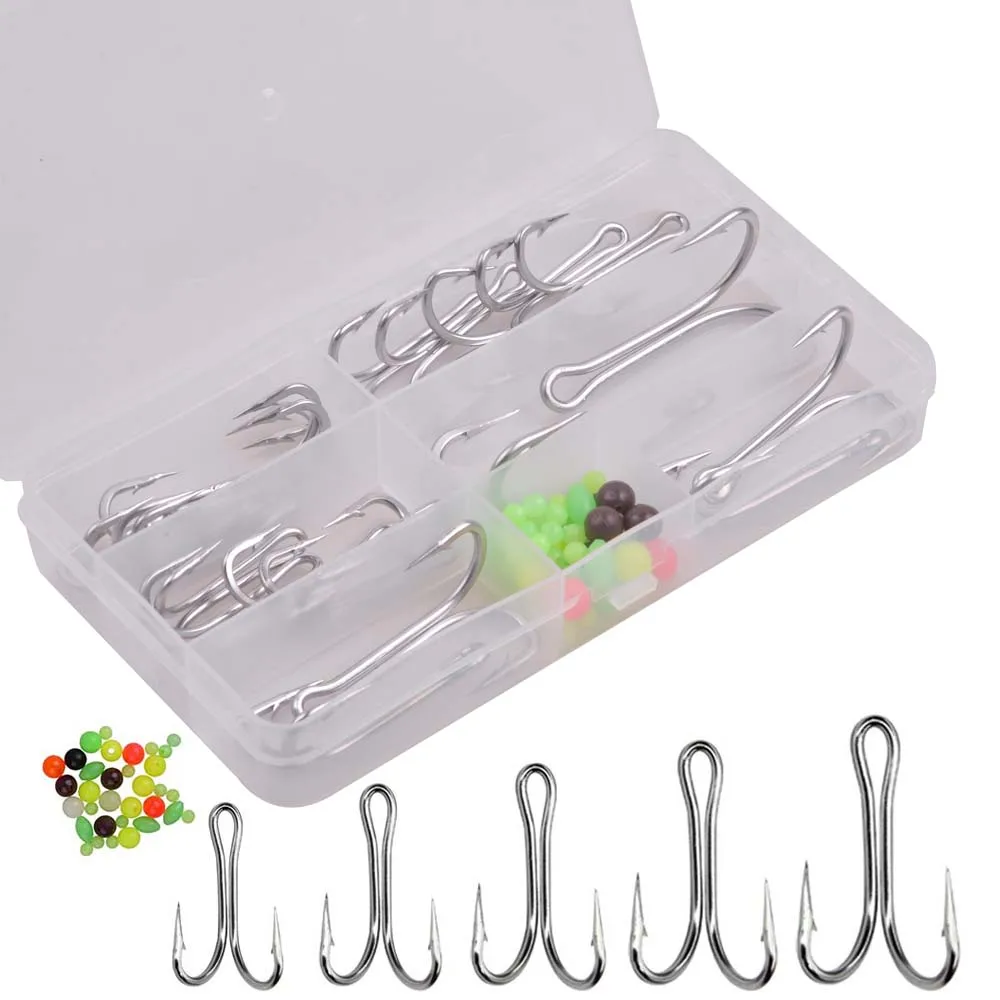 51Pcs/box Double Fishing Hooks Stainless steel hook Crank Barbed Jig fishing hook Worm bait Fishhooks with tackle box 
51Pcs/box Double Fishing Hooks Stainless steel hook Crank Barbed Jig fishing hook Worm bait Fishhooks with tackle box