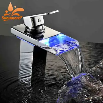 Basin LED sink Faucet Waterfall Sink Taps Colors Change with Temp Bathroom sink Mixer Brass Cold Hot mixer tap
Basin LED sink Faucet Waterfall Sink Taps Colors Change with Temp Bathroom sink Mixer Brass Cold Hot mixer tap
