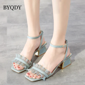 BYQDY Ruffle Thick Heels Sandals Women Shoes Buckle Strap Sandals Open Square Toes Shoes Ladies Casual Dress Sandals Solid Color
BYQDY Ruffle Thick Heels Sandals Women Shoes Buckle Strap Sandals Open Square Toes Shoes Ladies Casual Dress Sandals Solid Color