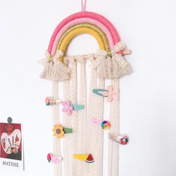 INS Nordic Rainbow Tassel Wall Hanging Ornaments Hair Bows Storage Belt Girls Room Decoration Hair Clips Hanger Organizer Strip
INS Nordic Rainbow Tassel Wall Hanging Ornaments Hair Bows Storage Belt Girls Room Decoration Hair Clips Hanger Organizer Strip