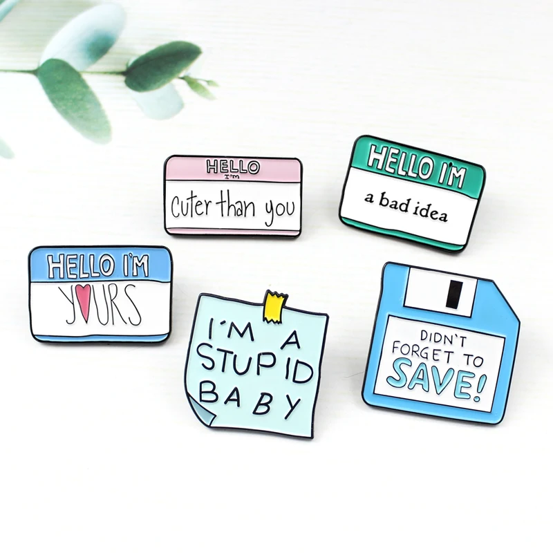 5 Styles Humor Cartoon Label Memory Card Brooch Children Couple Memo Text Enamel Pin Coat Backpack Lapel Badge Friends Gifts
5 Styles Humor Cartoon Label Memory Card Brooch Children Couple Memo Text Enamel Pin Coat Backpack Lapel Badge Friends Gifts