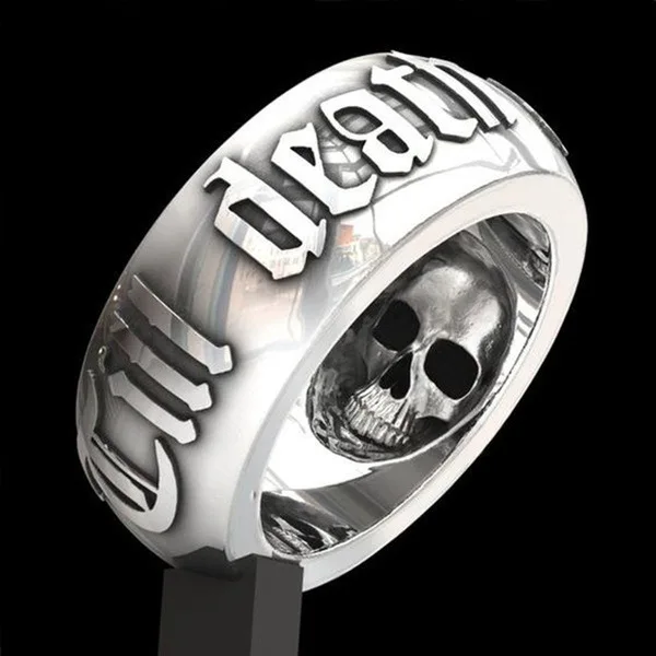 Creativity Until Death Skeleton Pattern Ring Punk Style Punk Silver-Plated Black Ring
Creativity Until Death Skeleton Pattern Ring Punk Style Punk Silver-Plated Black Ring