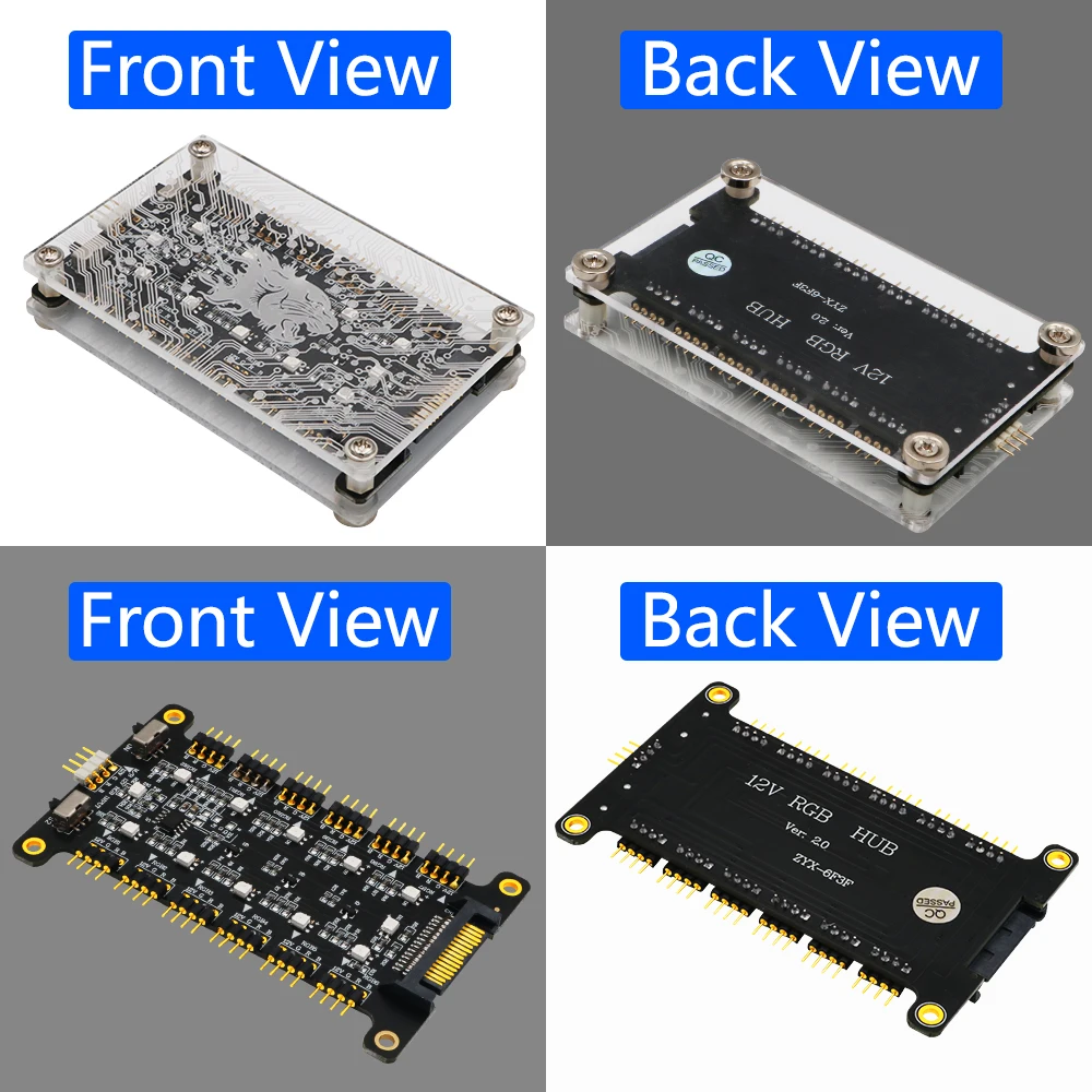 Newest Version 12V RGB Hub with Acrylic Case and Magnetic Standoff for ASUS/MSI 12V 4Pin LED Controller
Newest Version 12V RGB Hub with Acrylic Case and Magnetic Standoff for ASUS/MSI 12V 4Pin LED Controller