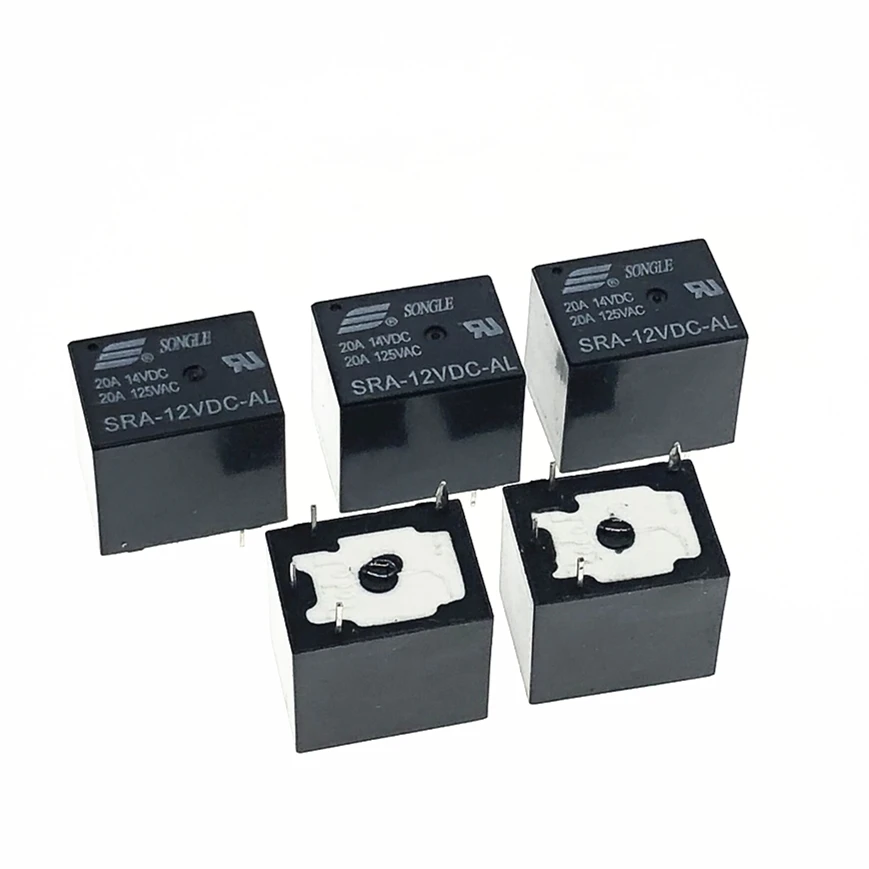 5Pcs 5V 12V 24V 20A DC Power Relay SRA-05VDC-CL SRA-12VDC-CL SRA-24VDC-CL 5Pin PCB Type Black Automobile relay 
5Pcs 5V 12V 24V 20A DC Power Relay SRA-05VDC-CL SRA-12VDC-CL SRA-24VDC-CL 5Pin PCB Type Black Automobile relay