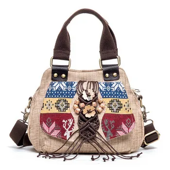 Fashion national string appliques women shopping handbags!Hot embossing lady small shoulder&Crossbody bags Multi-use canvas bags 
Fashion national string appliques women shopping handbags!Hot embossing lady small shoulder&Crossbody bags Multi-use canvas bags