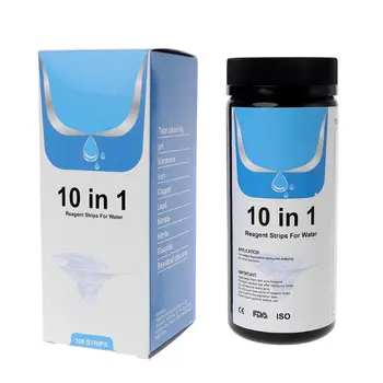100Strips Reagent Strip For Water Quality Analyzing Testing With 10 Analysis Residual Chlorine pH Total Alkalinity Hardness Iron
100Strips Reagent Strip For Water Quality Analyzing Testing With 10 Analysis Residual Chlorine pH Total Alkalinity Hardness Iron