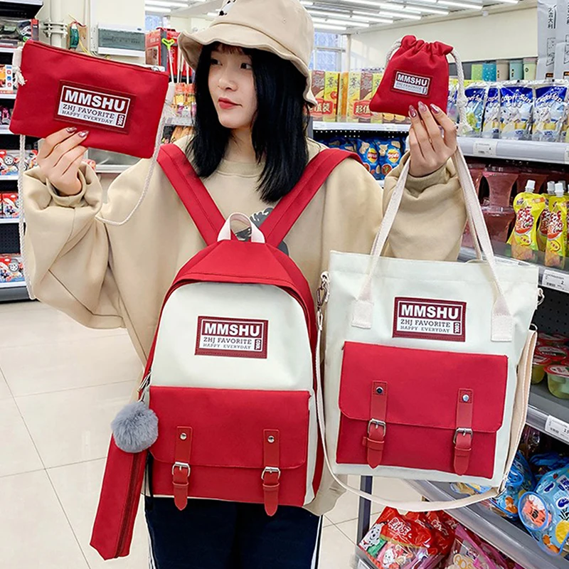 5 Piece Set High School Bags for Teenage Girls 2020 Canvas Travel Backpack Women Bookbags Teen Student Schoolbag Bolsas Escolar
5 Piece Set High School Bags for Teenage Girls 2020 Canvas Travel Backpack Women Bookbags Teen Student Schoolbag Bolsas Escolar