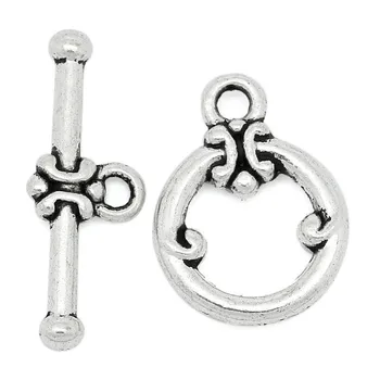DoreenBeads Zinc metal alloy Toggle Clasps Round silver color Pattern 18mm x14mm(6/8"x4/8")23mm x8mm(7/8"x3/8"),5 Sets
DoreenBeads Zinc metal alloy Toggle Clasps Round silver color Pattern 18mm x14mm(6/8"x4/8")23mm x8mm(7/8"x3/8"),5 Sets