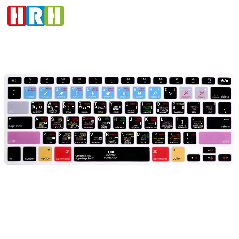 HRH Logic Pro X Korean Hotkey Shortcuts Silicone Keyboard Cover Protector Keypad Skin For Mac Air Pro Retina 13"15"17''A1502
HRH Logic Pro X Korean Hotkey Shortcuts Silicone Keyboard Cover Protector Keypad Skin For Mac Air Pro Retina 13"15"17''A1502