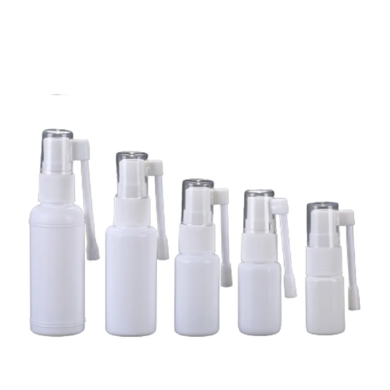 

50pcs White Plastic PE Empty Fine Mist Atomizer Rotating Oral Nose Nasal Spray Mist Bottle 10ml 15ml 20ml 30ml 50ml 60ML 100ML