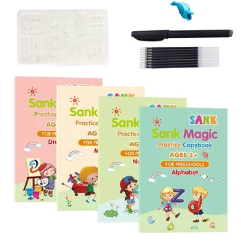 Magic Practice Copybook Set Magic Calligraphy That Can Be Reused English Tracing Book Number Tracing Book for Preschool
Magic Practice Copybook Set Magic Calligraphy That Can Be Reused English Tracing Book Number Tracing Book for Preschool