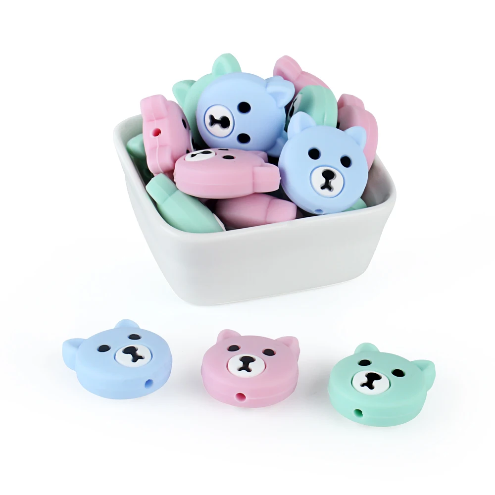 

Keep&Grow 10pcs Silicone Beads Bear Silicone Teething Beads Rodents Baby Teethers DIY Teething Toy Necklace Pendant Baby Product