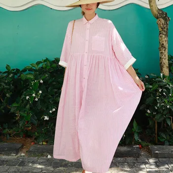 TVVOVVIN 2019 Autumn New Fashion Korean Temperament Women Loose Casual Pleated Ruffled Doll Striped Dress Dresses B522 
TVVOVVIN 2019 Autumn New Fashion Korean Temperament Women Loose Casual Pleated Ruffled Doll Striped Dress Dresses B522