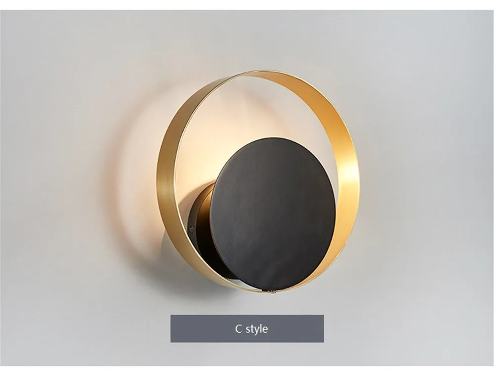 Nordic Modern LED Wall Lamp Loft Decor Sconce Wall Lights Iron Gold Black Bedside Wall Lamp Home Lighting Indoor Luminaire (4)