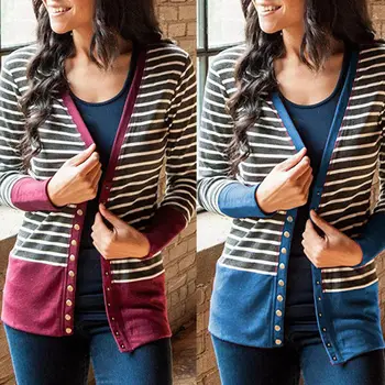 Spring Cardigan Women 2020 Spring Chic Long Sleeve Striped Printed Buttoned Knitted Open Stitch Sweater Plus Size XL Outwear
Spring Cardigan Women 2020 Spring Chic Long Sleeve Striped Printed Buttoned Knitted Open Stitch Sweater Plus Size XL Outwear