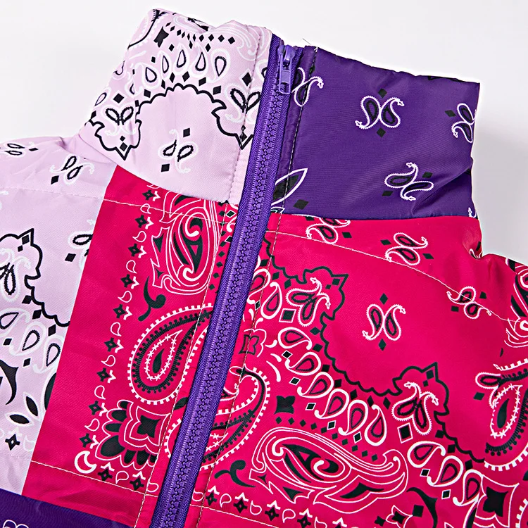 Short Print Cotton-Padded Jacket Women 2020 European And American Fashion New Winter Stand-Up Collar Long-Sleeved Coat Trendy