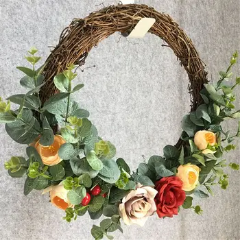 Artificial Mixed color Rose Flowers Wreath Spring Wreath Outdoor for Front Door 67JB
Artificial Mixed color Rose Flowers Wreath Spring Wreath Outdoor for Front Door 67JB