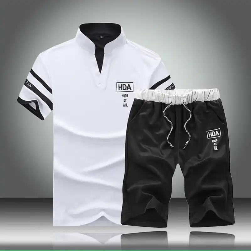 Conjunto de chándal de verano para hombre, camiseta de manga corta y  pantalones cortos deportivos, informales, ajustados, con estampado de  letras, novedad de 2020|Conjuntos para hombres| - AliExpress