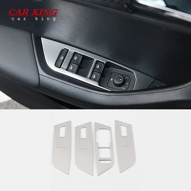 

For Skoda Karoq 2018 Window Glass Lifting Button Switch Cover Trim Car Door Armrest Panel Lifter Bezel Decoration Accessories