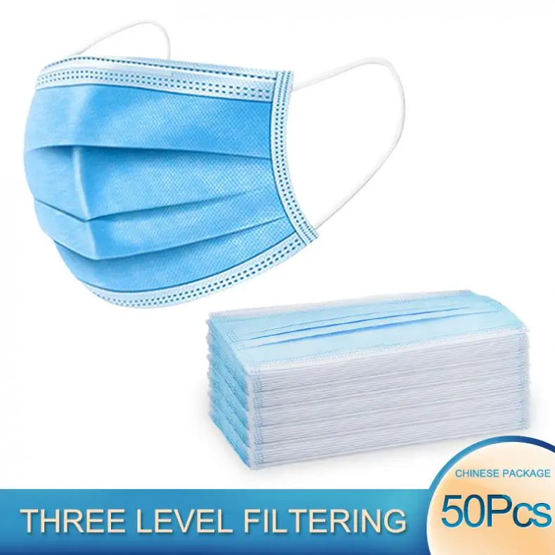50Pcs/pack Disposable Face Masks 3 Layers Non-woven Mouth Cover Masks Anti-dust Earloops Dustproof Respirator Cover New
50Pcs/pack Disposable Face Masks 3 Layers Non-woven Mouth Cover Masks Anti-dust Earloops Dustproof Respirator Cover New
