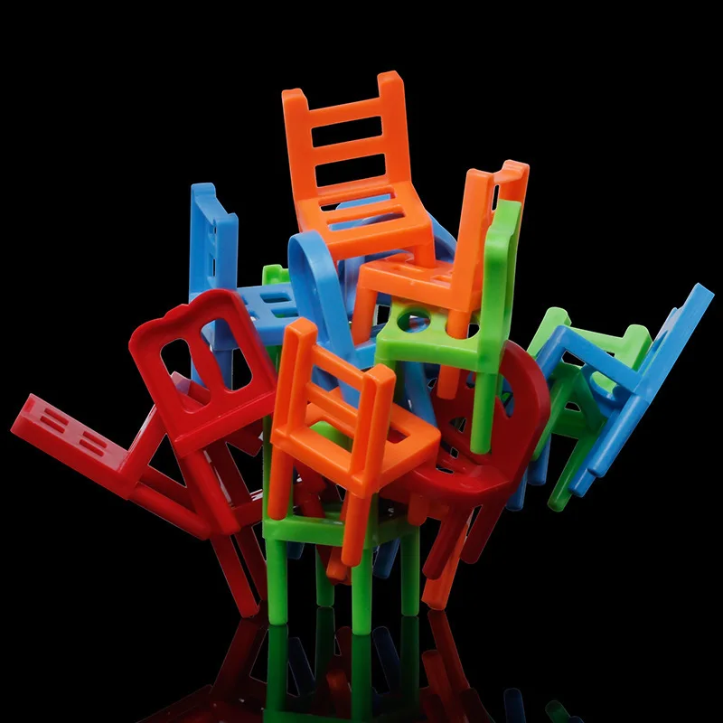 18Pcs Mini Balance Chairs Board Game Children Kids Educational Challenge Puzzle Funny Colorful | Спорт и развлечения