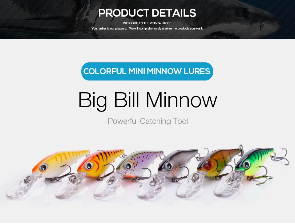 TREHOOK 7.4cm 4g Floating Wobblers Black Minnow Fishing Lure Crankbait Artificial Lures Hard Bait Fishing Products Tackle Lures 09