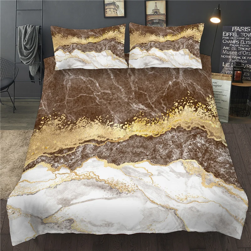 

3D Marble Bedding Set Yellow Liquild Sand Abstract Art Queen King Duvet Cover Set Single Double Twin Bedclothes For Children Kid