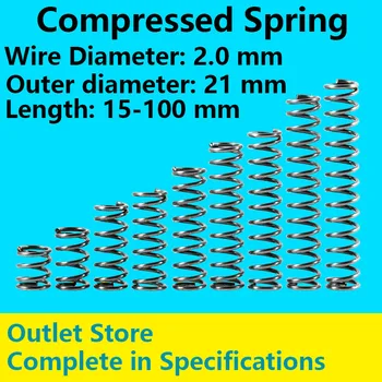 Retracing Spring Pressure Spring Compressed Spring Line Diameter 2.0mm, External diameter 21mm, Length 60mm-100mm Spot Goods
Retracing Spring Pressure Spring Compressed Spring Line Diameter 2.0mm, External diameter 21mm, Length 60mm-100mm Spot Goods