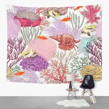 

Coral Tapestry Reef Coral Fishes Tapestry For Bedroom Room Decor Wall Hanging Wall Art Tapestry Picnic Mat Beach Towel Bed Cover