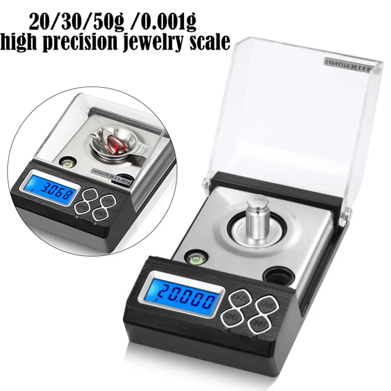 

Digital Counting Scale 20g 30g 50g 0.001g High Precision Portable Electronic Jewelry Scales Gold Germ Medicinal Balance