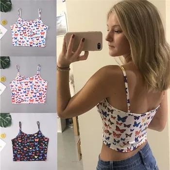 Butterfly Print Summer Sexy Women Vest Crop Tops Clubwear Sleeveless Strap Summer Bustier Crop Top Vest Casual Tank Tops 2020
Butterfly Print Summer Sexy Women Vest Crop Tops Clubwear Sleeveless Strap Summer Bustier Crop Top Vest Casual Tank Tops 2020