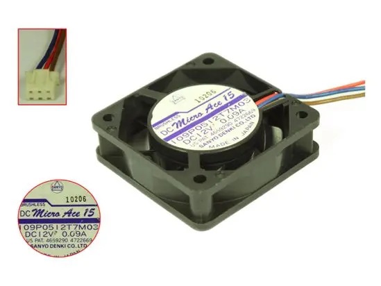 3-проводной охлаждающий вентилятор для сервера Sanyo Denki 109P0512T7M03 DC 12 В 0,09a 50x50x15 мм
3-проводной охлаждающий вентилятор для сервера Sanyo Denki 109P0512T7M03 DC 12 В 0,09a 50x50x15 мм