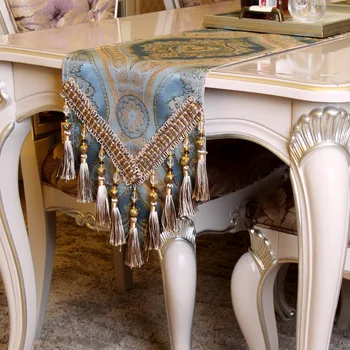 Europe luxury style table runner Modern Table cloth with tassel Elegant table decoration for wedding gold silk embroidery cloth
Europe luxury style table runner Modern Table cloth with tassel Elegant table decoration for wedding gold silk embroidery cloth