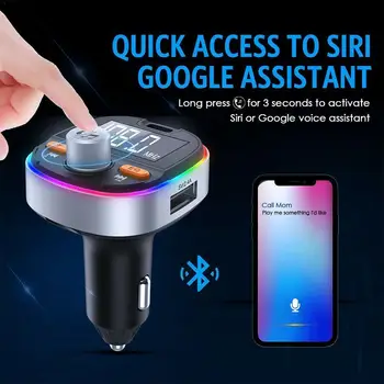 Car FM Transmitter Bluetooth 5.0 Dual USB Qc 3.0 Fast Audio Atmosphere Charger Display Light Led Wireless Hands Free Player
Car FM Transmitter Bluetooth 5.0 Dual USB Qc 3.0 Fast Audio Atmosphere Charger Display Light Led Wireless Hands Free Player