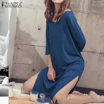 Casual Loose Baggy Buttons Split Hem Dress Sleepwear 2020 Summer Women Midi Dress Solid O Neck Nightdress Nightgowns 5XL
Casual Loose Baggy Buttons Split Hem Dress Sleepwear 2020 Summer Women Midi Dress Solid O Neck Nightdress Nightgowns 5XL