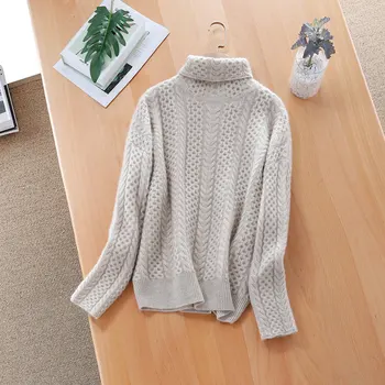 Women's Thick Knitted Sweater Women's Pullover Long Sleeve Turtleneck Warm Women's Sweater Knitted Top 
Women's Thick Knitted Sweater Women's Pullover Long Sleeve Turtleneck Warm Women's Sweater Knitted Top