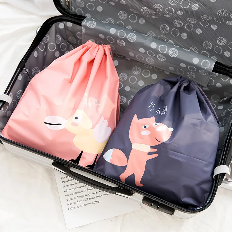 Cute Animals Printed Storage Bag Waterproof Travel Clothes luggage Kids Toy Shoe Laundry Lingerie Cosmetics Organizer Pouch