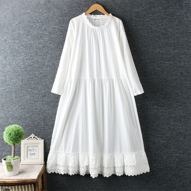 2020 New Spring Women Dress Japan Style Literary Fresh O-Neck Three-layer Lace Solid Color Cotton and linen Long Dresses Women
2020 New Spring Women Dress Japan Style Literary Fresh O-Neck Three-layer Lace Solid Color Cotton and linen Long Dresses Women
