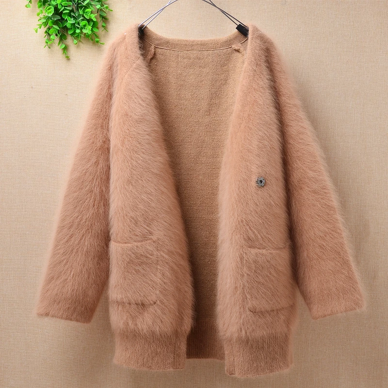 Heavy thick femme women loose plush angora rabbit fur mink cashmere knit cardigan long sleeves sweater jacket mantle coat winter
Heavy thick femme women loose plush angora rabbit fur mink cashmere knit cardigan long sleeves sweater jacket mantle coat winter