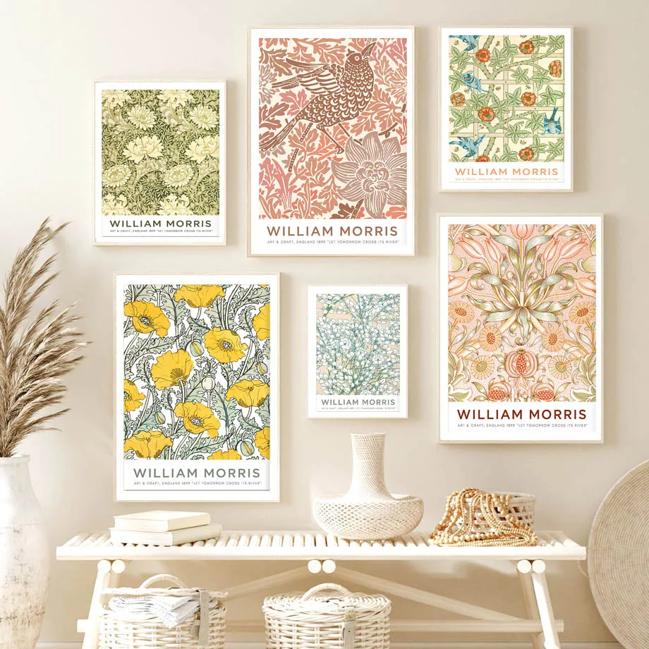 William Morris Leaf Flower Plant Abstract Wall Art Canvas Painting Nordic Posters And Prints Pictures For Living Room Decor | Дом и сад