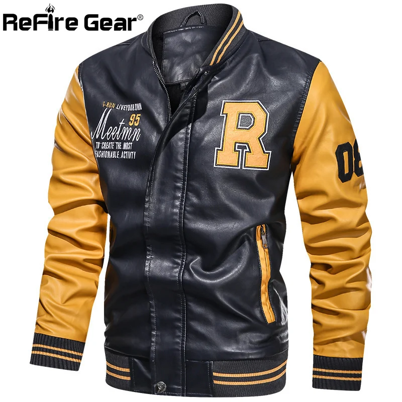 ReFire Gear Men's Autumn Faux Leather Jackets Tactical Motorcycle Biker PU Leather Jacket Casual Spring Colours Patchwork Coats
ReFire Gear Men's Autumn Faux Leather Jackets Tactical Motorcycle Biker PU Leather Jacket Casual Spring Colours Patchwork Coats