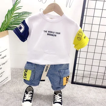 2PCS WLG Boys Outfits Kids Summer Letter Patchwork White Black T Shirt and Denim Blue Short Set Baby Boy Casual Clothes 2-6T
2PCS WLG Boys Outfits Kids Summer Letter Patchwork White Black T Shirt and Denim Blue Short Set Baby Boy Casual Clothes 2-6T