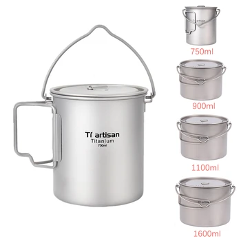 750ml/900ml/1100ml/1600ml Pure Titanium Pot with Bail Handle Outdoor Camping Ultralight Picnic Cookware with Cover
750ml/900ml/1100ml/1600ml Pure Titanium Pot with Bail Handle Outdoor Camping Ultralight Picnic Cookware with Cover