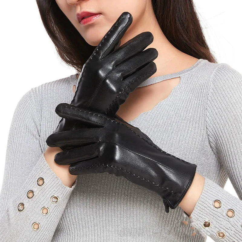 High Quality Elegant Women Lambskin Leather Gloves Autumn And Winter Thermal Hot Trendy Female Glove
High Quality Elegant Women Lambskin Leather Gloves Autumn And Winter Thermal Hot Trendy Female Glove
