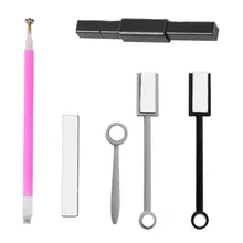 6 pcs 고양이 눈 젤 폴란드어 도구 네일 자석 스틱 꽃 스트라이프 마그네틱 UV 젤 폴란드어 도구 #7(China)