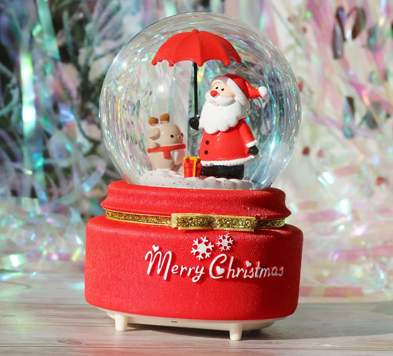 strongwell merry christmas crystal ball music box