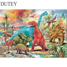 Cuadrado completo 5D Diy diamante pintura dinosaurio familia diamante bordado diamantes de imitación Cruz puntada, pegatina para la pared decoración del hogar(China)