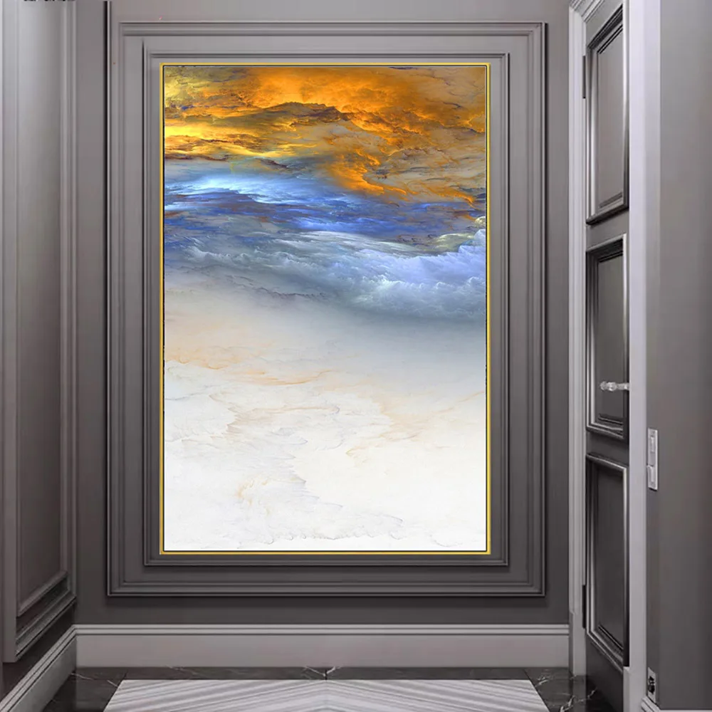 Золотой облако Абстрактная живопись на холсте настенная художественные плакаты
