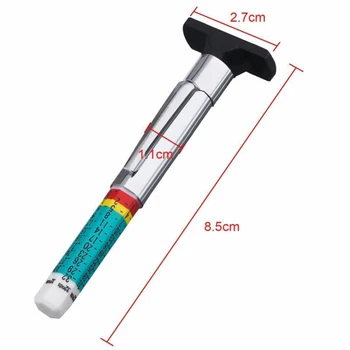 10pcs Car Tire Depth Tester Gauge Color Tread Gage Stainless Steel + ABS 8.5*2.5cm/3.35*0.98"
10pcs Car Tire Depth Tester Gauge Color Tread Gage Stainless Steel + ABS 8.5*2.5cm/3.35*0.98"